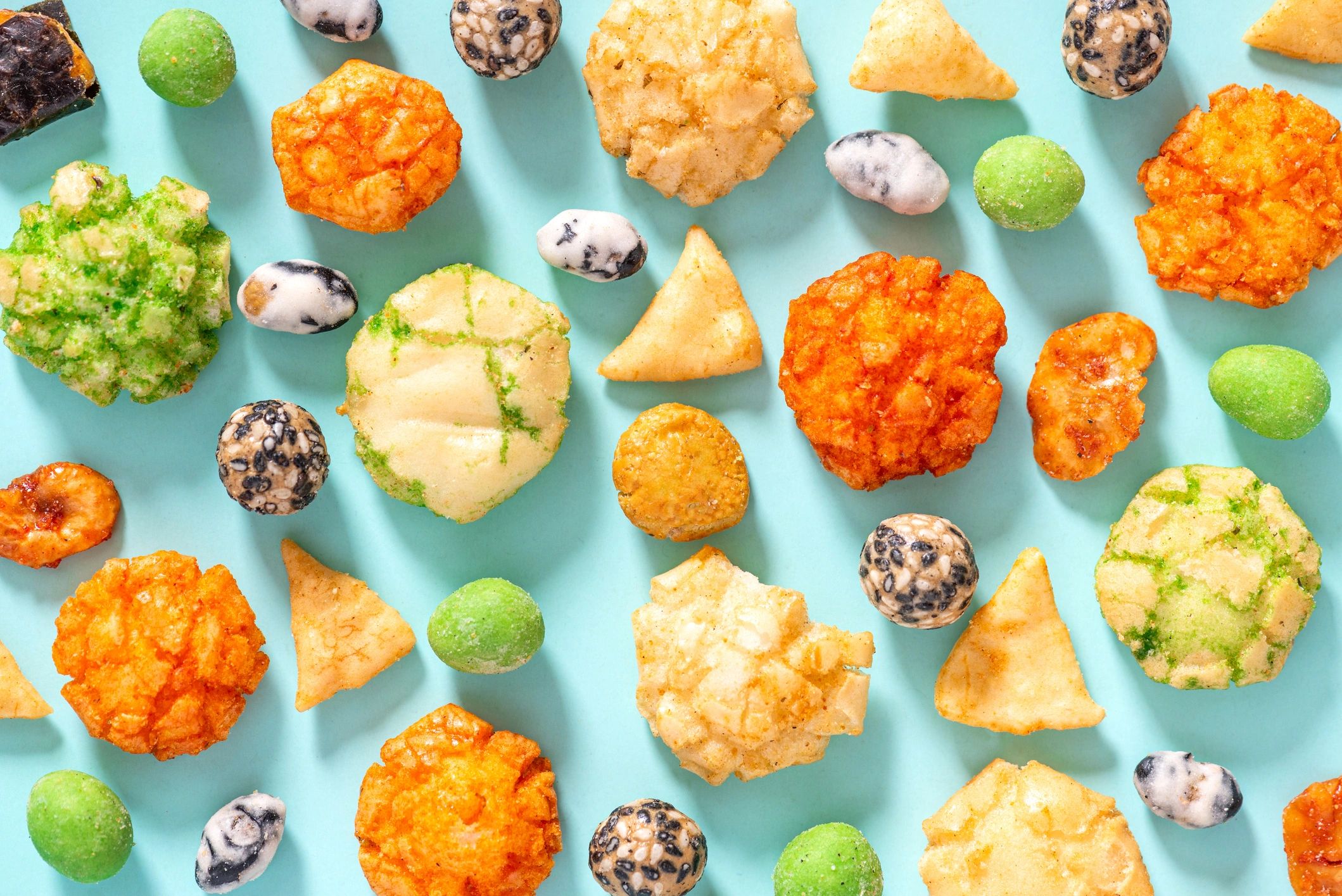 artisan snacks assortment colorful gourmet flavors