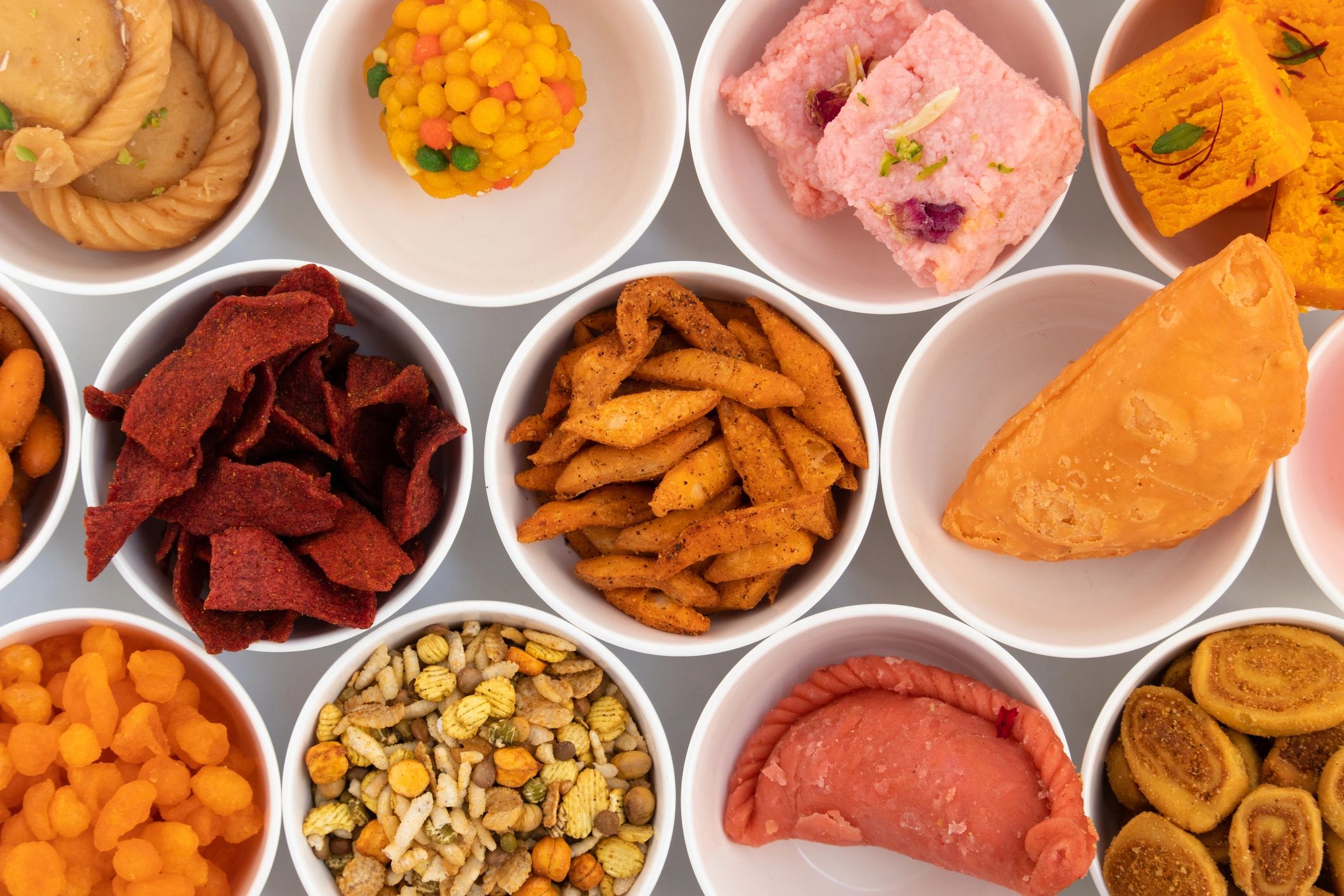 artisan snacks assortment colorful gourmet flavors